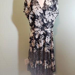 MSK Black White Semi Sheer Dress With Lining 14